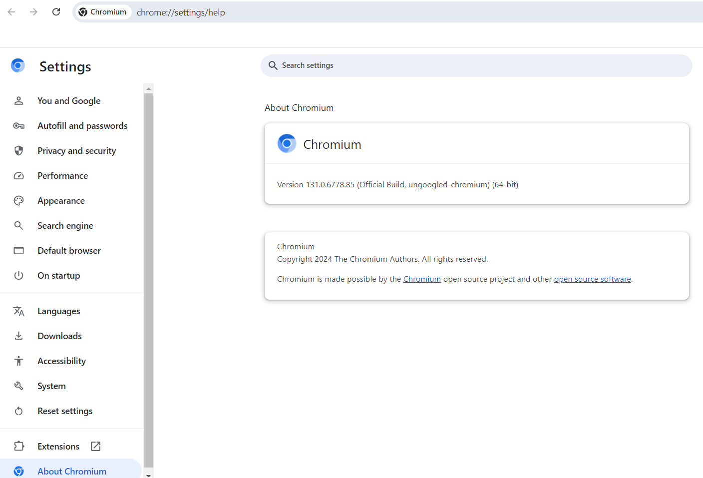 UnGoogled Chromium